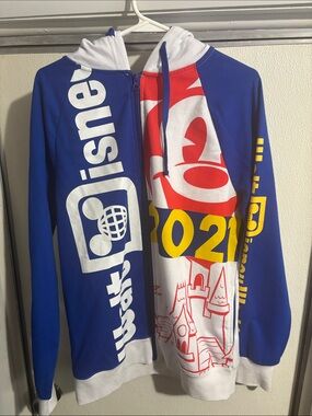 Disney Blue, White, Red & Yellow Graphic Zip Hoodie from Walt Disney world